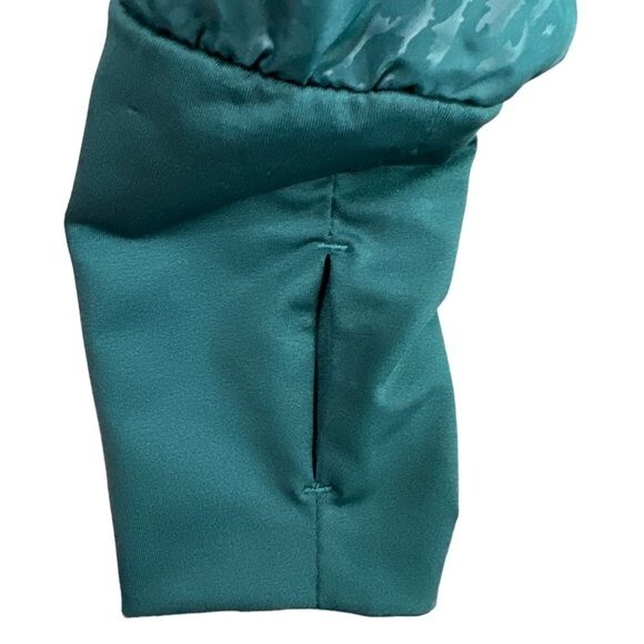 Zyia Active Hoodie Jacket Teal Green Leopard Print Windbreaker Full Zip Size M - Picture 5 of 15